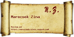 Marecsek Zina névjegykártya